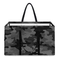 Black And Grey Camouflage Print Utility Tote Bag