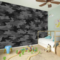 Black And Grey Camouflage Print Wall Sticker