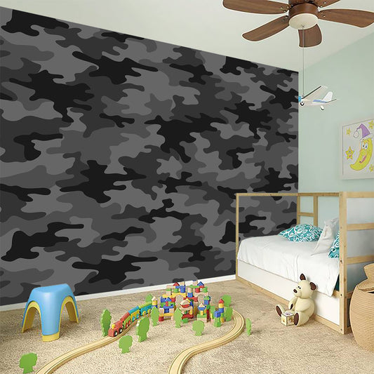 Black And Grey Camouflage Print Wall Sticker