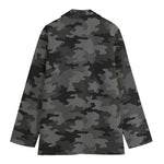 Black And Grey Camouflage Print Women's Blazer
