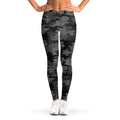 Black And Grey Camouflage Print Women's Leggings