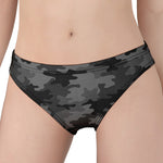Black And Grey Camouflage Print Women's Panties