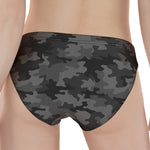 Black And Grey Camouflage Print Women's Panties