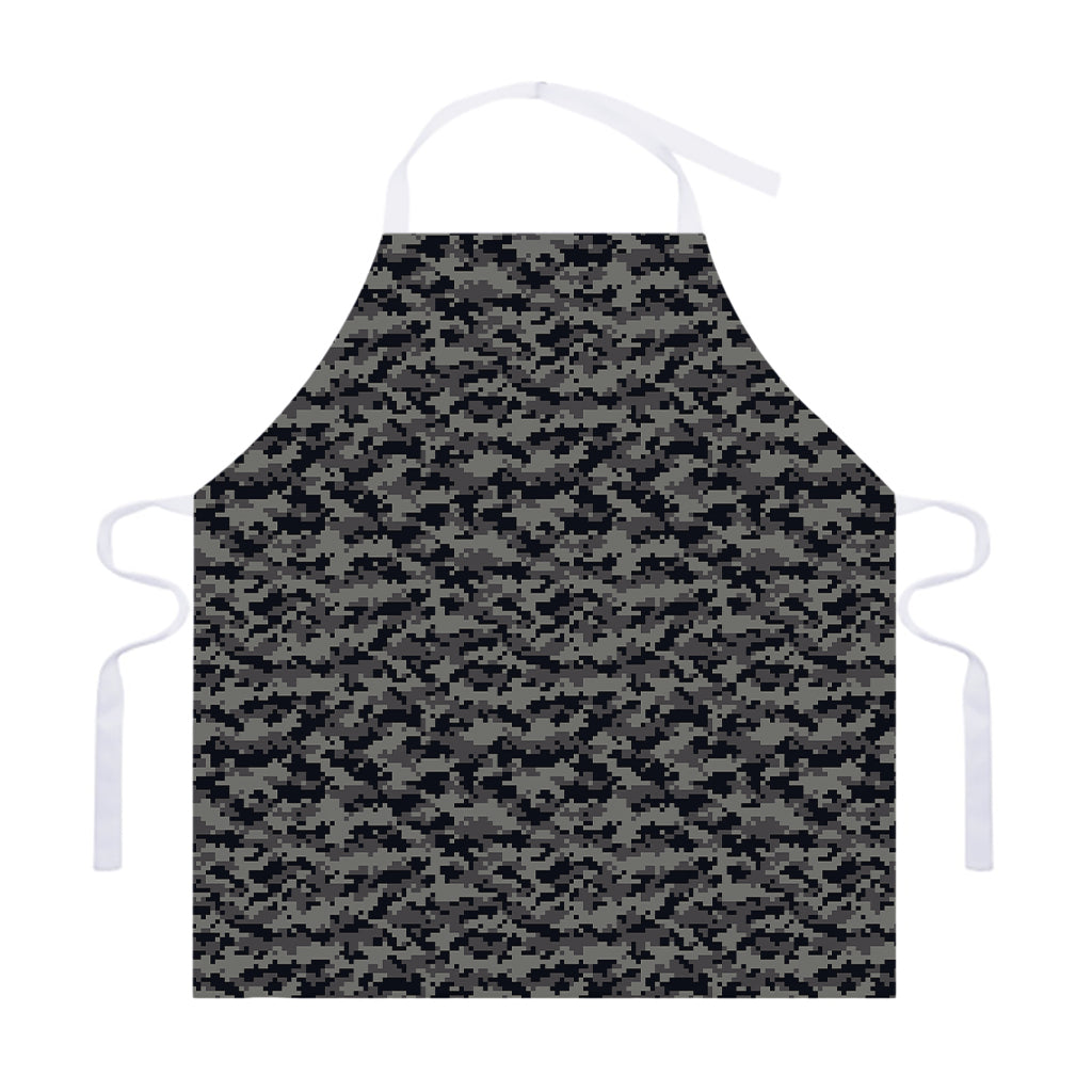 Black And Grey Digital Camo Print Adjustable Apron
