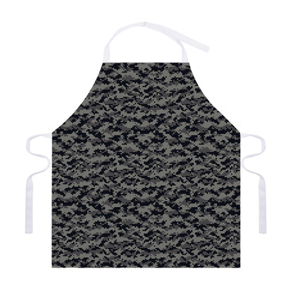 Black And Grey Digital Camo Print Adjustable Apron