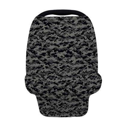 Black And Grey Digital Camo Print Baby Seat Cover