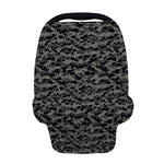 Black And Grey Digital Camo Print Baby Seat Cover