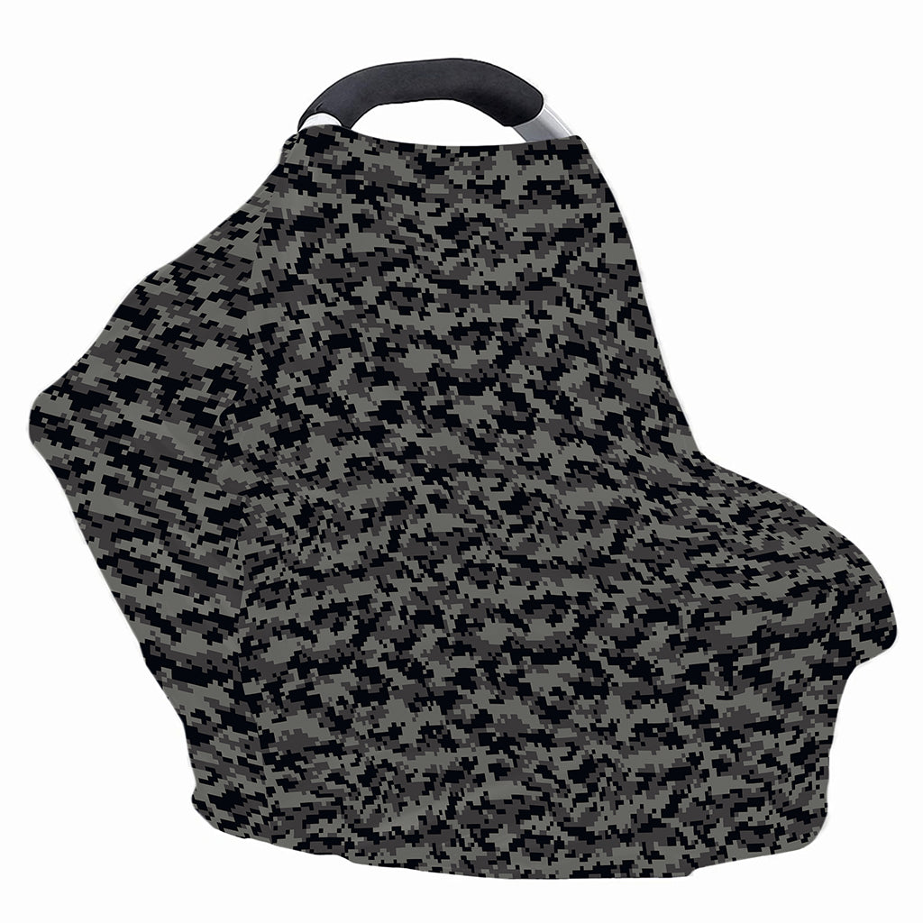 Black And Grey Digital Camo Print Baby Seat Cover