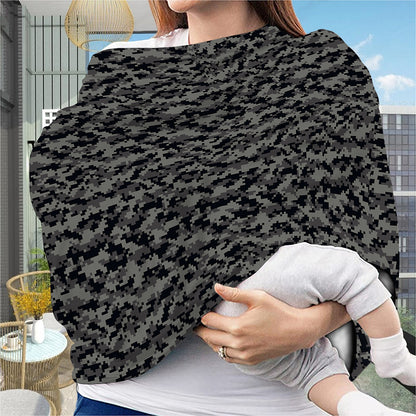 Black And Grey Digital Camo Print Baby Seat Cover