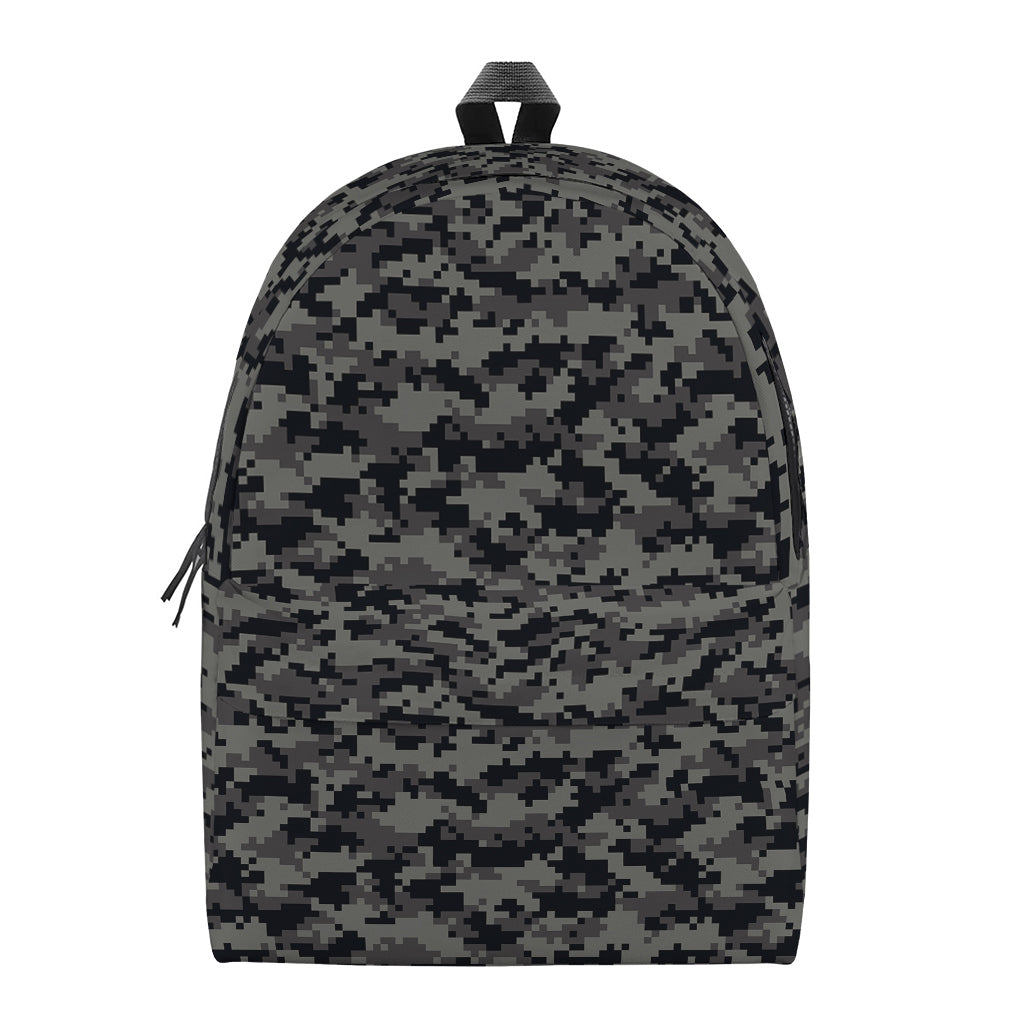 Black And Grey Digital Camo Print Backpack