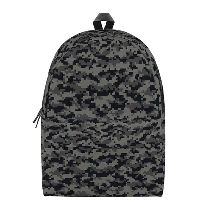 Black And Grey Digital Camo Print Backpack