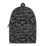 Black And Grey Digital Camo Print Backpack