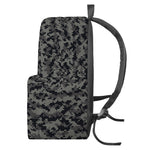 Black And Grey Digital Camo Print Backpack