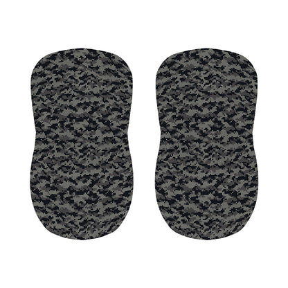 Black And Grey Digital Camo Print Bar Stool Covers