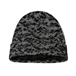 Black And Grey Digital Camo Print Beanie