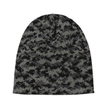 Black And Grey Digital Camo Print Beanie