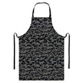 Black And Grey Digital Camo Print Bib Apron With Pocket