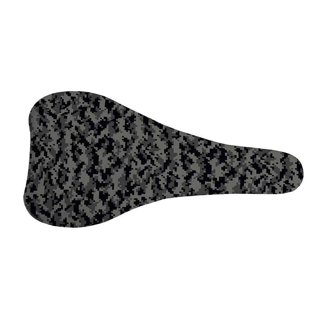 Black And Grey Digital Camo Print Bicycle Seat Cover