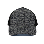 Black And Grey Digital Camo Print Black Mesh Trucker Cap