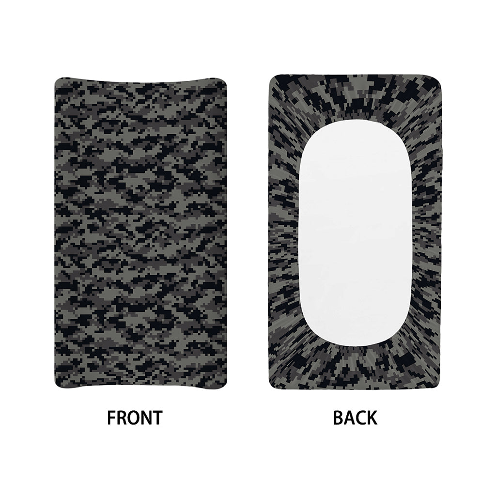 Black And Grey Digital Camo Print Changing Pad Cover