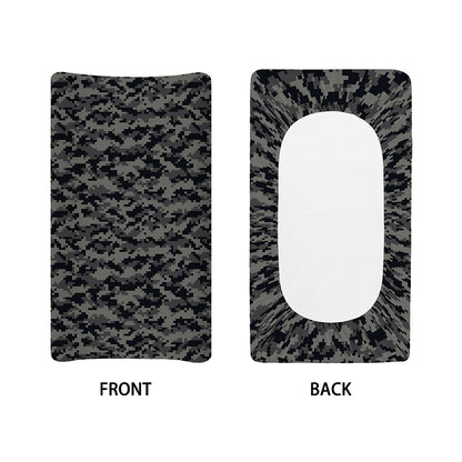Black And Grey Digital Camo Print Changing Pad Cover