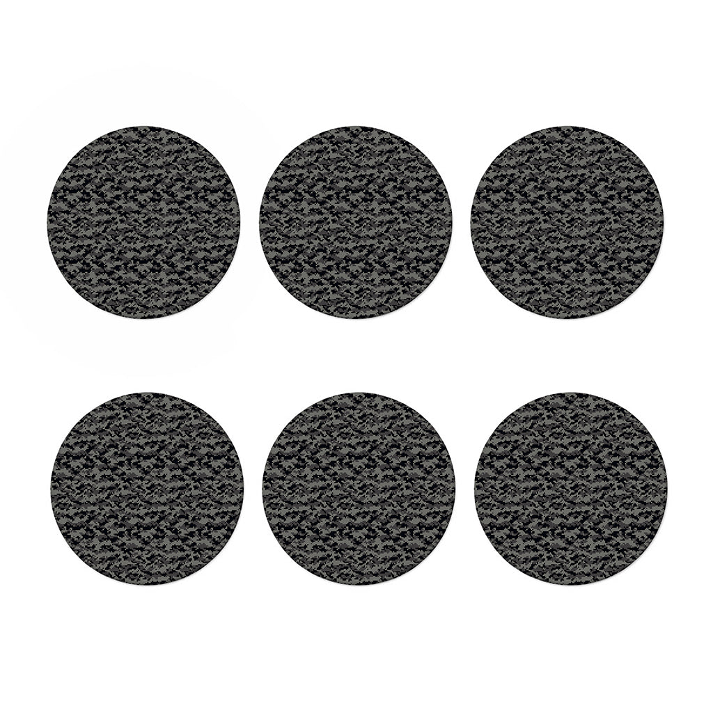 Black And Grey Digital Camo Print Coaster Set