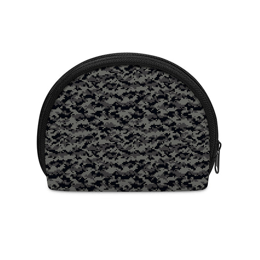 Black And Grey Digital Camo Print Coin Purse