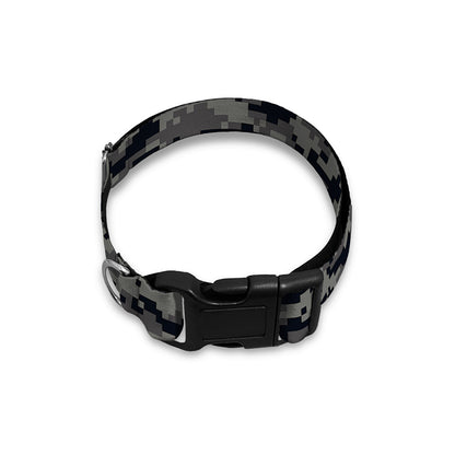 Black And Grey Digital Camo Print Dog Collar