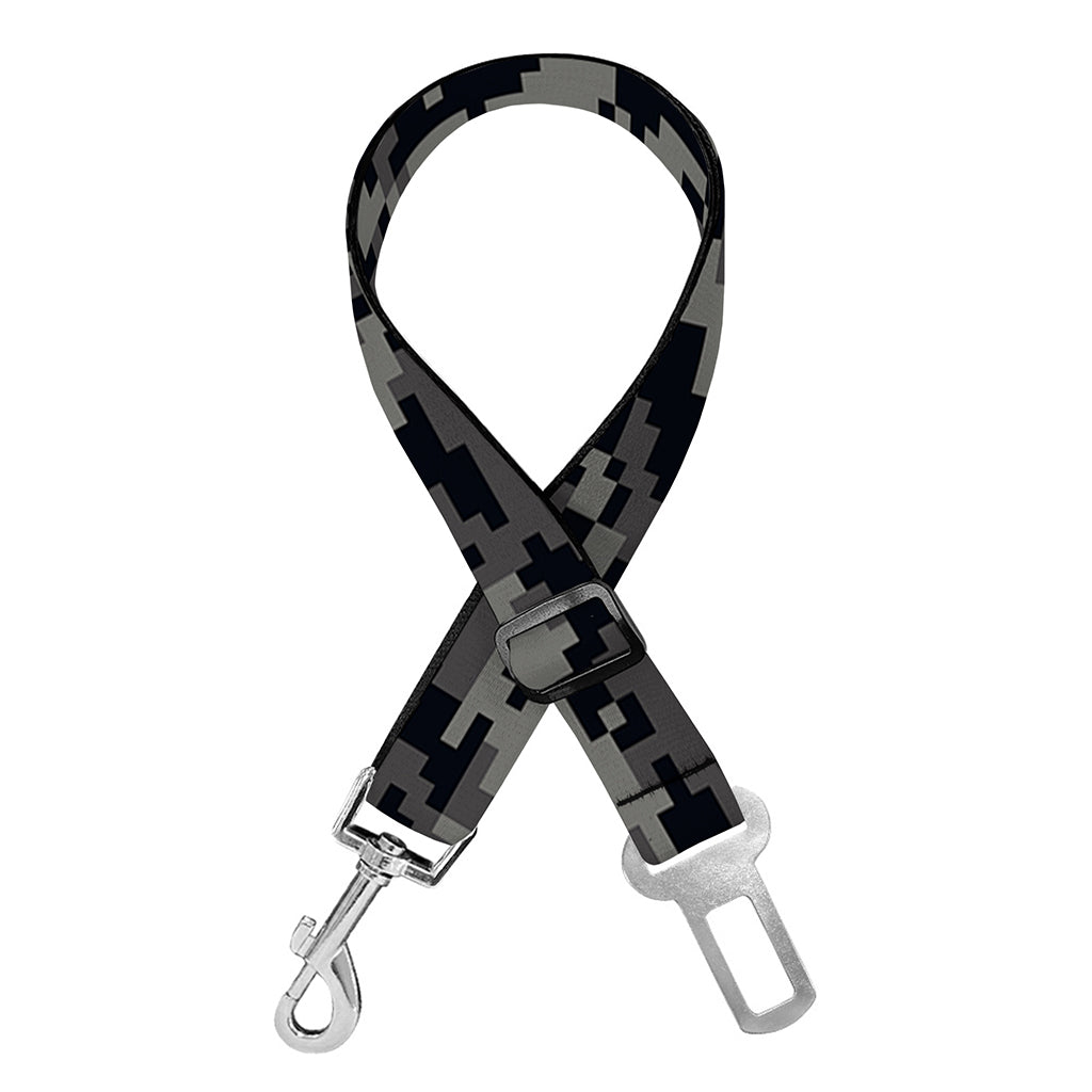 Black And Grey Digital Camo Print Dog Seat Belt