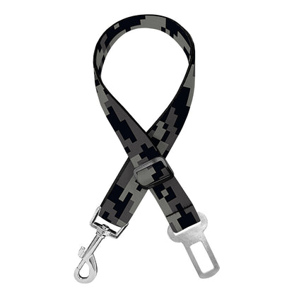 Black And Grey Digital Camo Print Dog Seat Belt