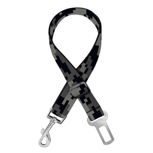 Black And Grey Digital Camo Print Dog Seat Belt