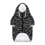 Black And Grey Digital Camo Print Dog Zip Up Hoodie