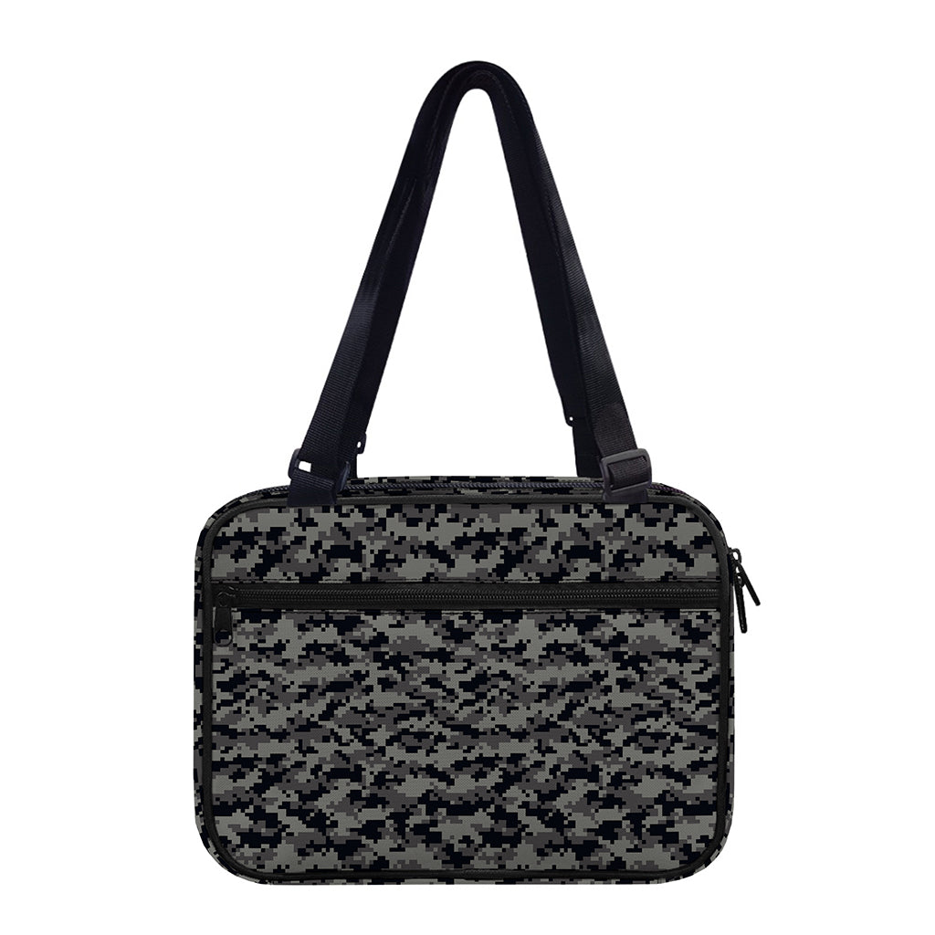 Black And Grey Digital Camo Print Double Strap Bible Bag