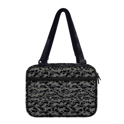 Black And Grey Digital Camo Print Double Strap Bible Bag
