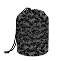 Black And Grey Digital Camo Print Drawstring Makeup Bag