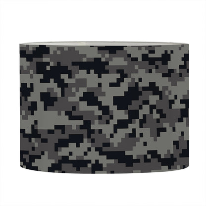 Black And Grey Digital Camo Print Drum Lamp Shade