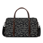 Black And Grey Digital Camo Print Duffle Bag