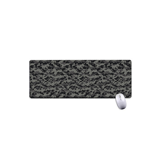 Black And Grey Digital Camo Print Extended Mouse Pad