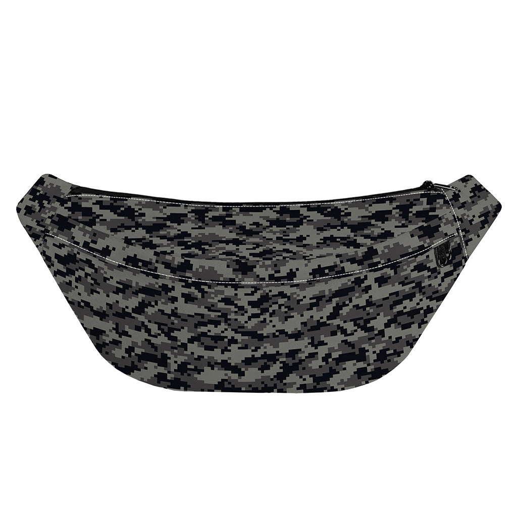 Black And Grey Digital Camo Print Fanny Pack