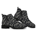 Black And Grey Digital Camo Print Flat Ankle Boots