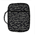 Black And Grey Digital Camo Print Front Pocket Bible Bag