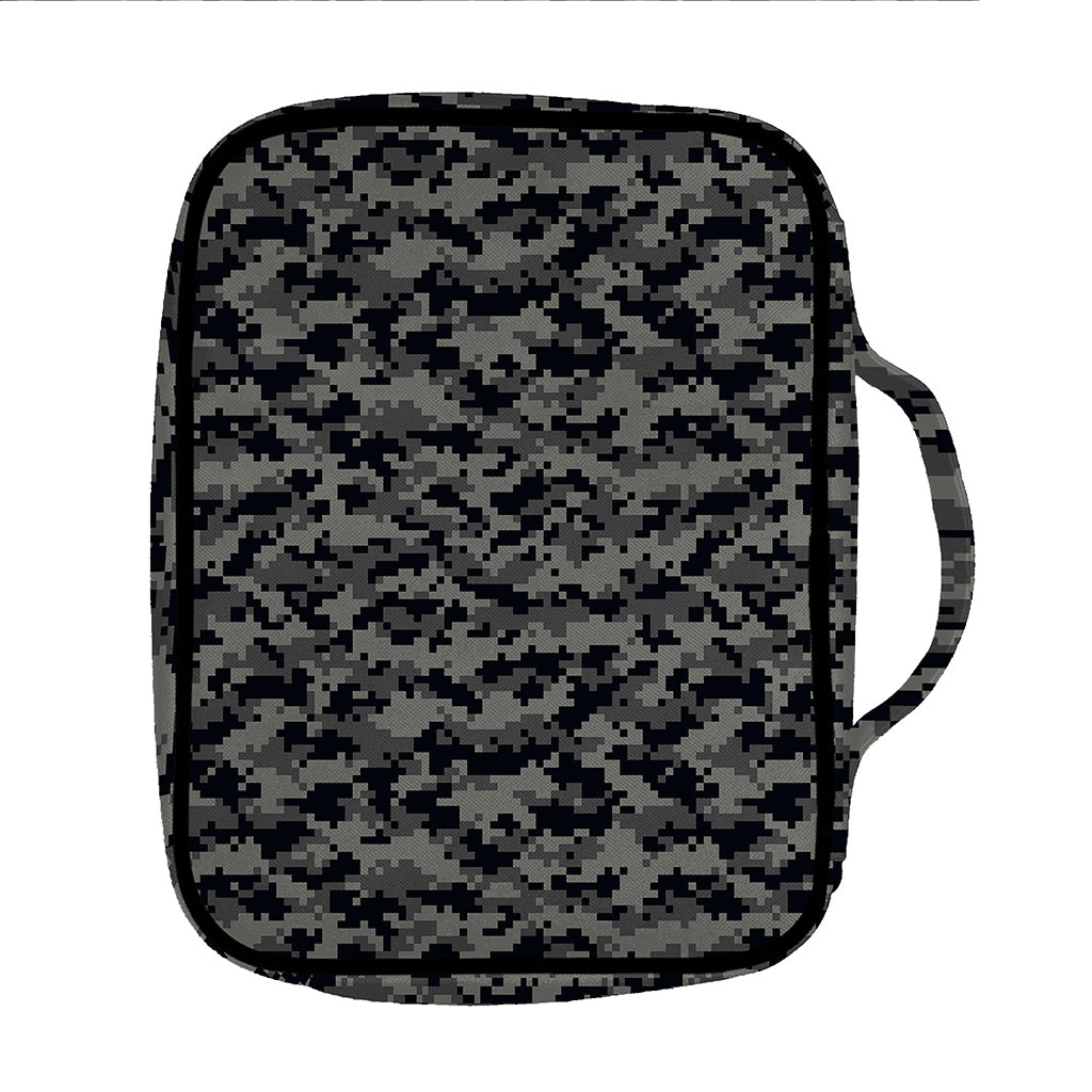 Black And Grey Digital Camo Print Front Pocket Bible Bag