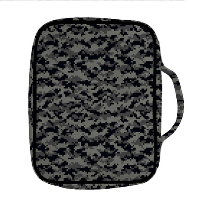 Black And Grey Digital Camo Print Front Pocket Bible Bag