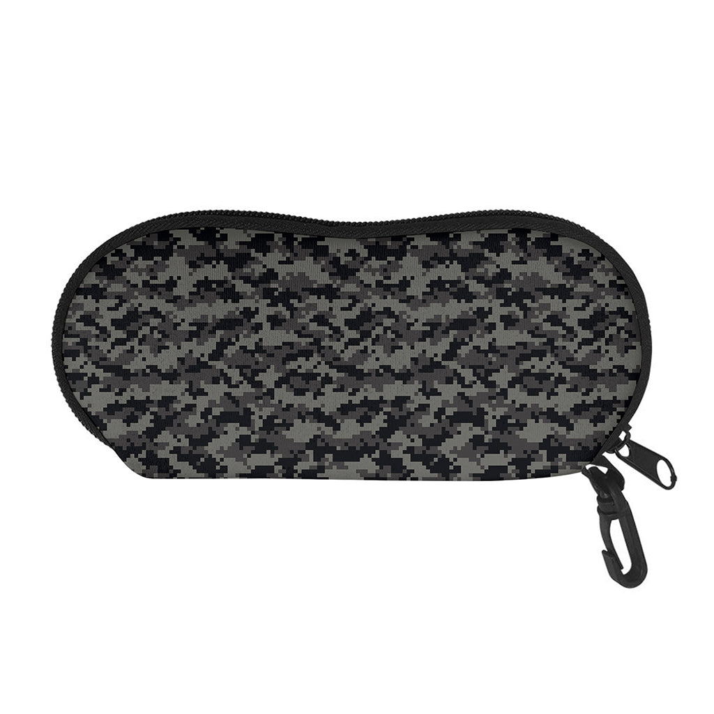 Black And Grey Digital Camo Print Glasses Case