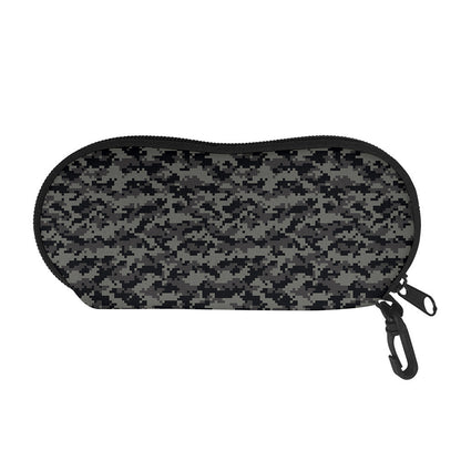 Black And Grey Digital Camo Print Glasses Case