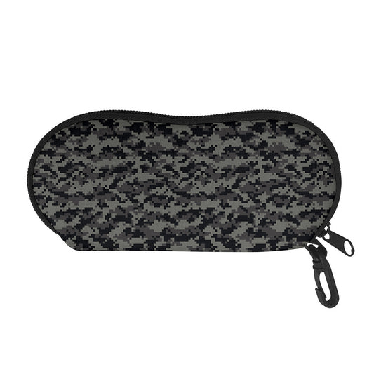 Black And Grey Digital Camo Print Glasses Case
