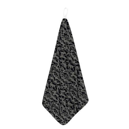 Black And Grey Digital Camo Print Hand Towel