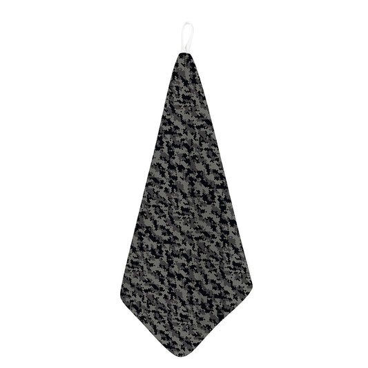 Black And Grey Digital Camo Print Hand Towel