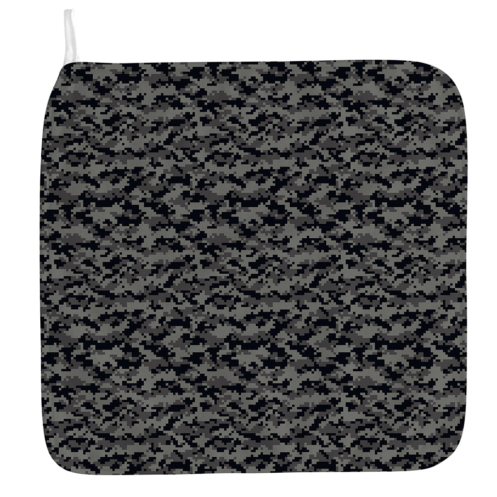 Black And Grey Digital Camo Print Hand Towel