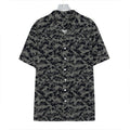 Black And Grey Digital Camo Print Hawaiian Shirt